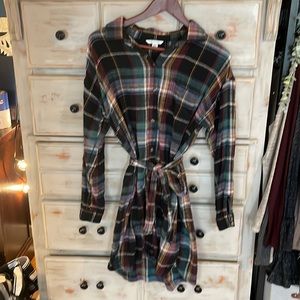 American eagle small flannel tie dress